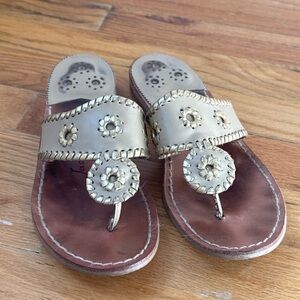 Jack Rogers Classic Leather Sandals – Gold, Women’s 7M